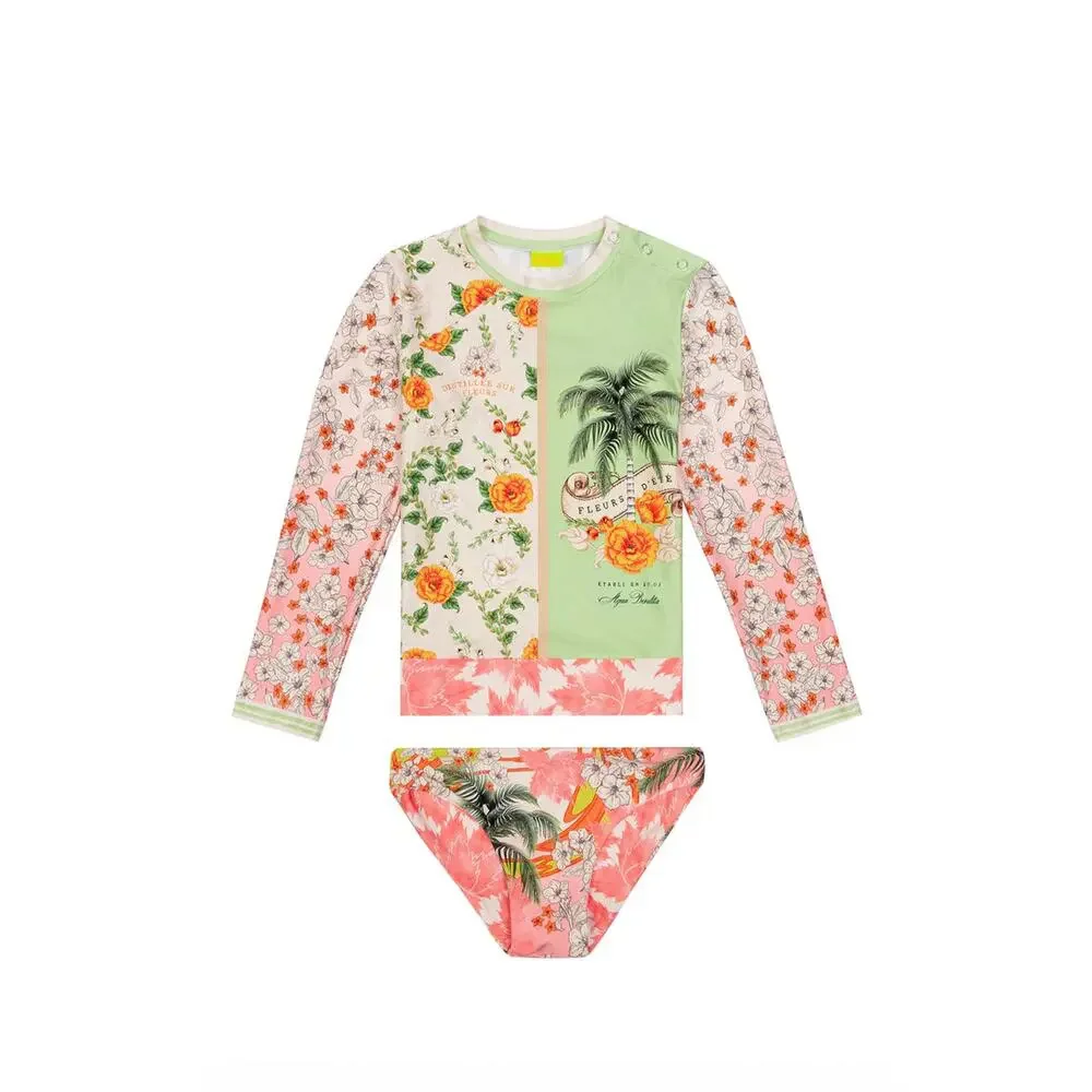 Agua Bendita Lackie Ete Kids Rashguard Set NWT SIZE 10 12